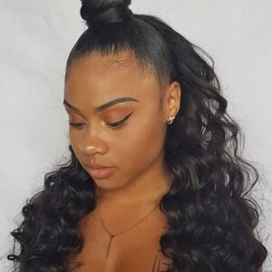 Half Ponytail avec tissage à l'arrière