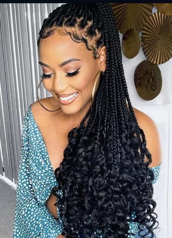 Box Braids with Curls